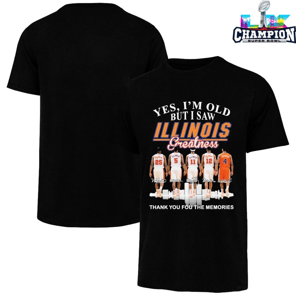 Yes I’m Old But I Saw Oklahoma Sooners Illinois Fighting Illini Thank You For The Memories Signatures T-shirts