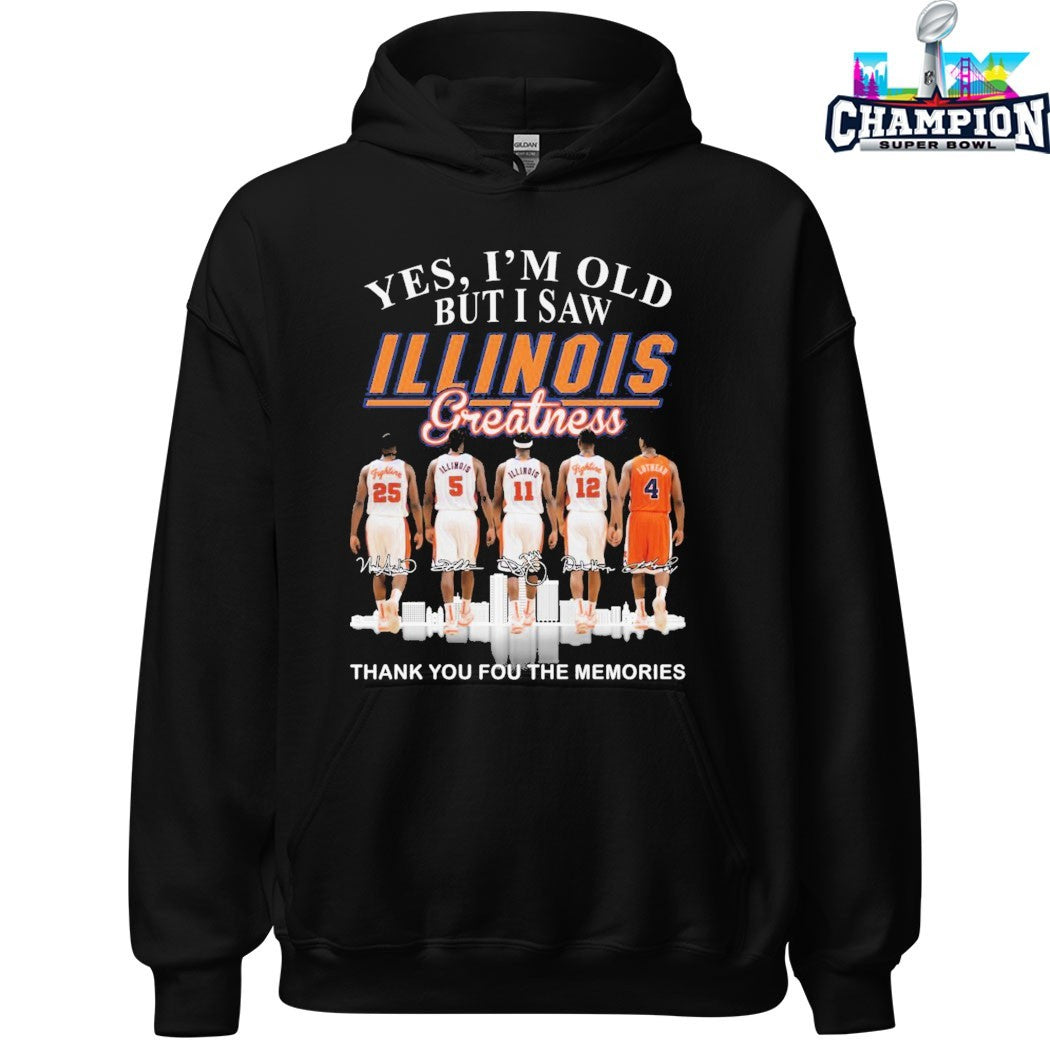Yes I’m Old But I Saw Oklahoma Sooners Illinois Fighting Illini Thank You For The Memories Signatures T-shirts