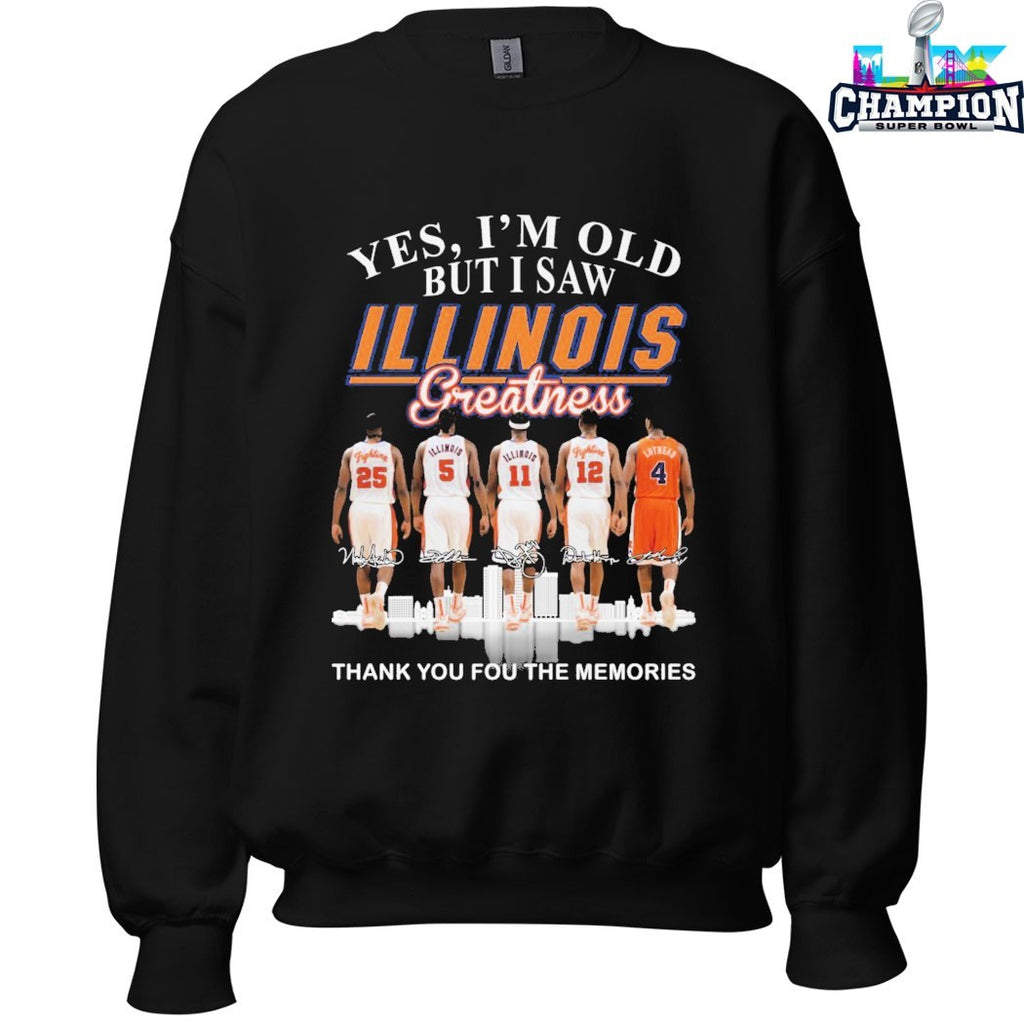 Yes I’m Old But I Saw Oklahoma Sooners Illinois Fighting Illini Thank You For The Memories Signatures T-shirts