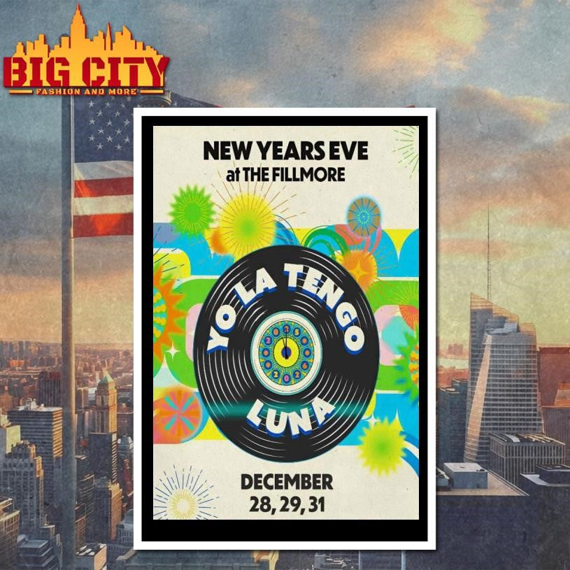 Yo La Tengo Luna Years Eve Shows The Fillmore San Francisco Dec 28-31 2025 Poster Shirt