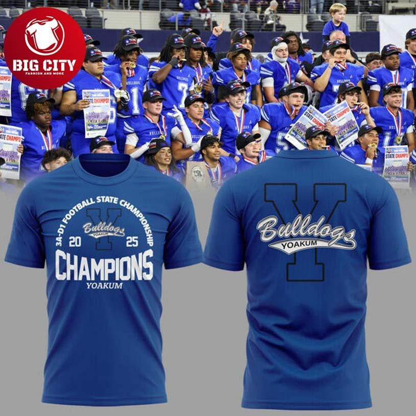 Yoakum Bulldogs 3A-D1 UIL Texas Football State Champions Two Sided Shirt