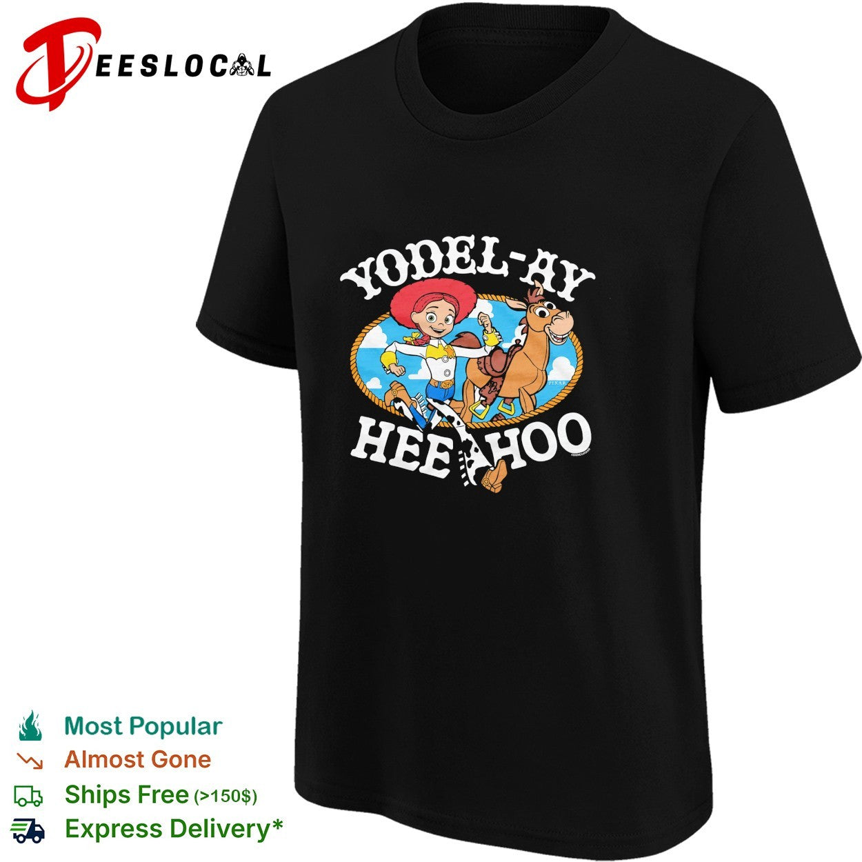 Yodel ay hee hoo Toy Story Jessie and Bullseye horse illustration graphic shirt