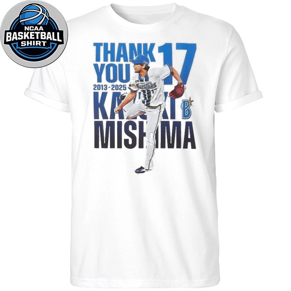 Yokohama DeNA BayStars Thank You 17 2013 2025 Kazuki Mishima Logo Shirt