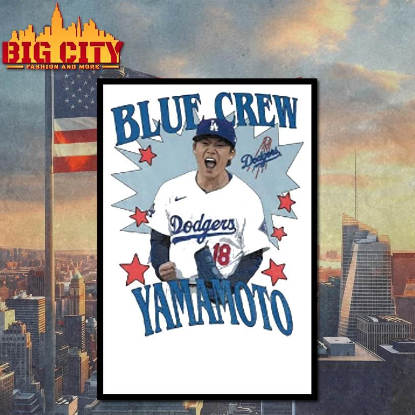 Yoshinobu Yamamoto Blue Crew Los Angeles Dodgers Baseball Players World Series 2025 Shirt