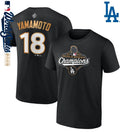 Yoshinobu Yamamoto Los Angeles Dodgers 2025 World Series Champions Name &amp; Number T-Shirt
