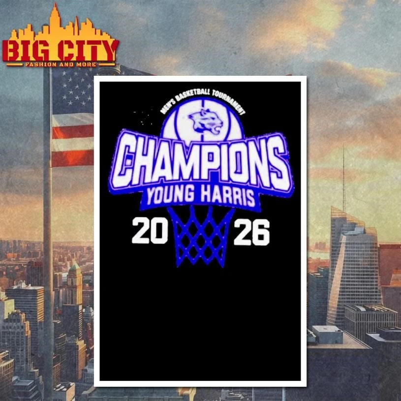 Young Harris Mountain Lions 2026 Mens Basketball Conference Carolinas Tournament Champions Shirt