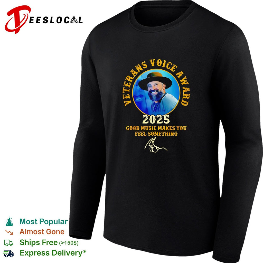 Zac Brown veterans voice award 2025 good music makes you feel something portrait shirt