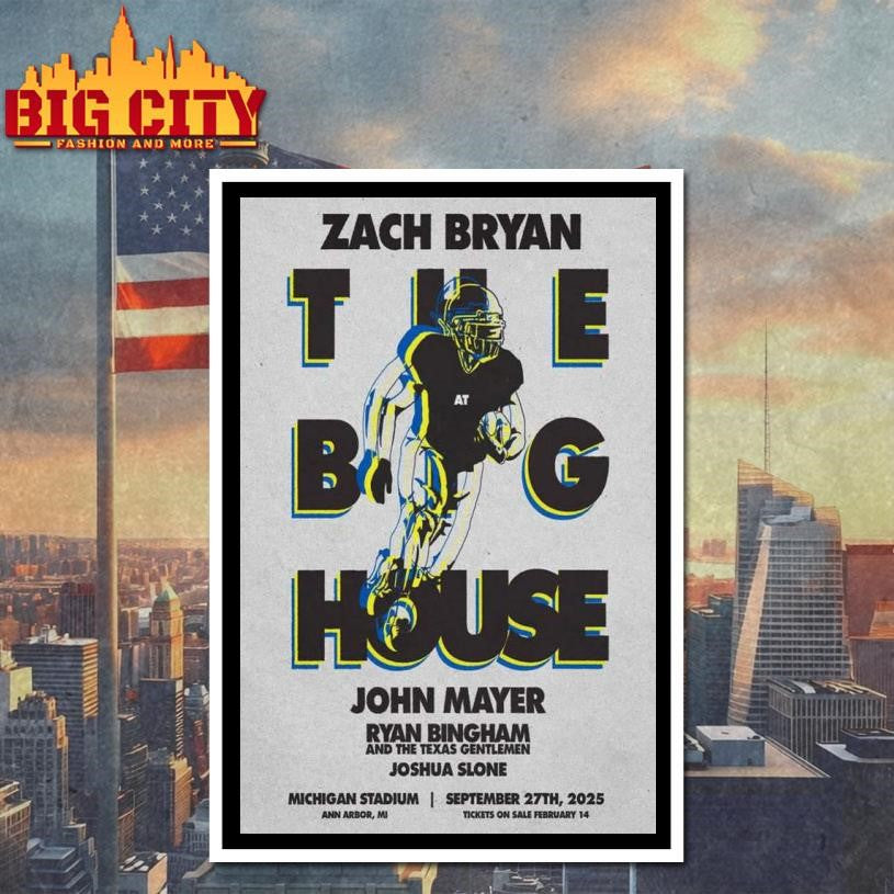 Zach Bryan Concert The Big House Michigan Stadium 2025 Poster Shirt