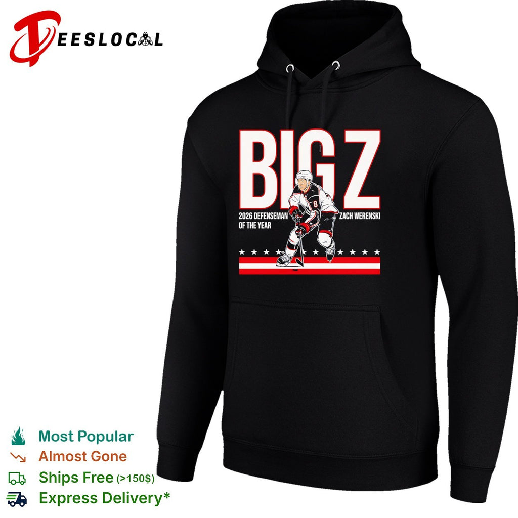 Zach Werenski Columbus Blue Jackets NHL Big Z 2026 Defenseman of the Year shirt