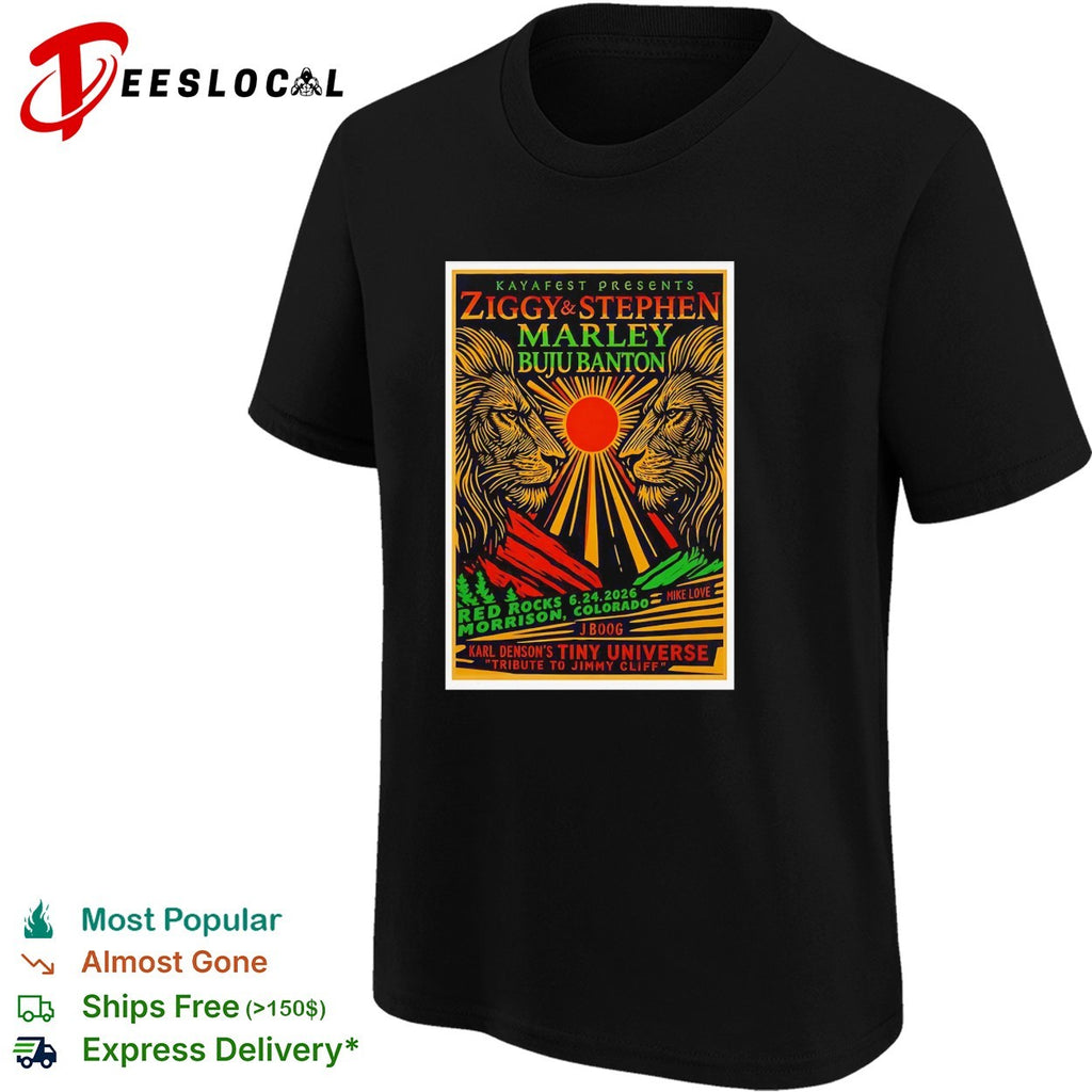 Ziggy and Stephen Marley Buju Banton Red Rocks concert poster