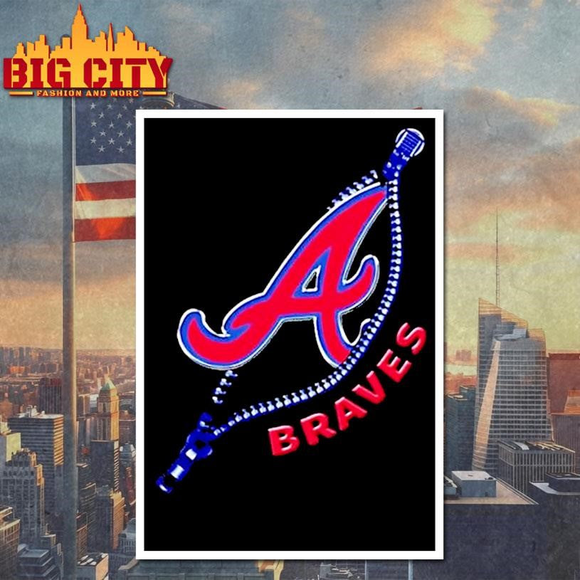 Zipper X Atlanta Braves Baseball Logo Shirt