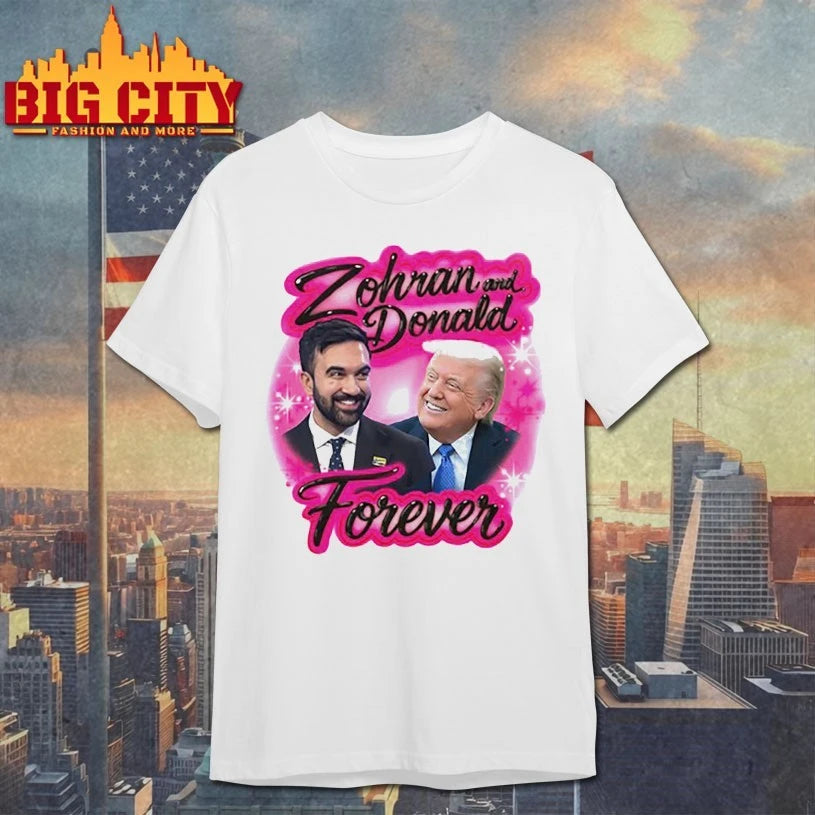 Zohran and Donald Forever pink shirt