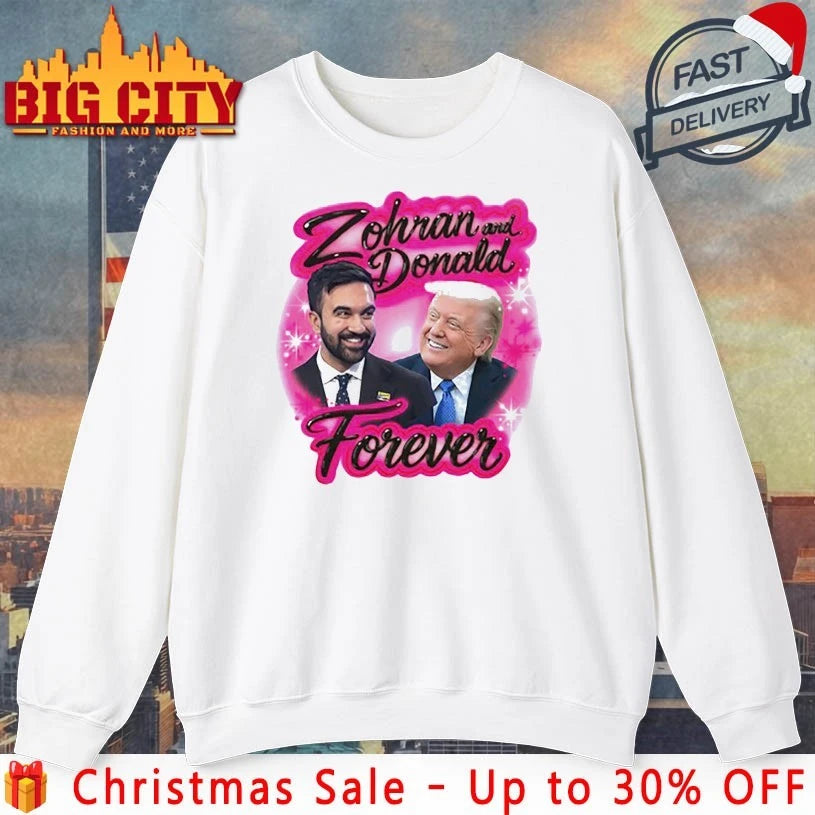 Zohran and Donald Forever pink shirt