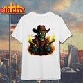 Zombie Cowboy Gunslinger With Glowing Revolvers Shirt