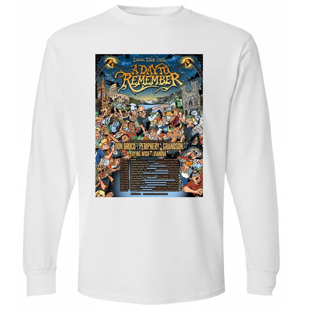 A Day To Remember Europe Tour 2026 Headline Shows Between Festivals Schedule Shirt