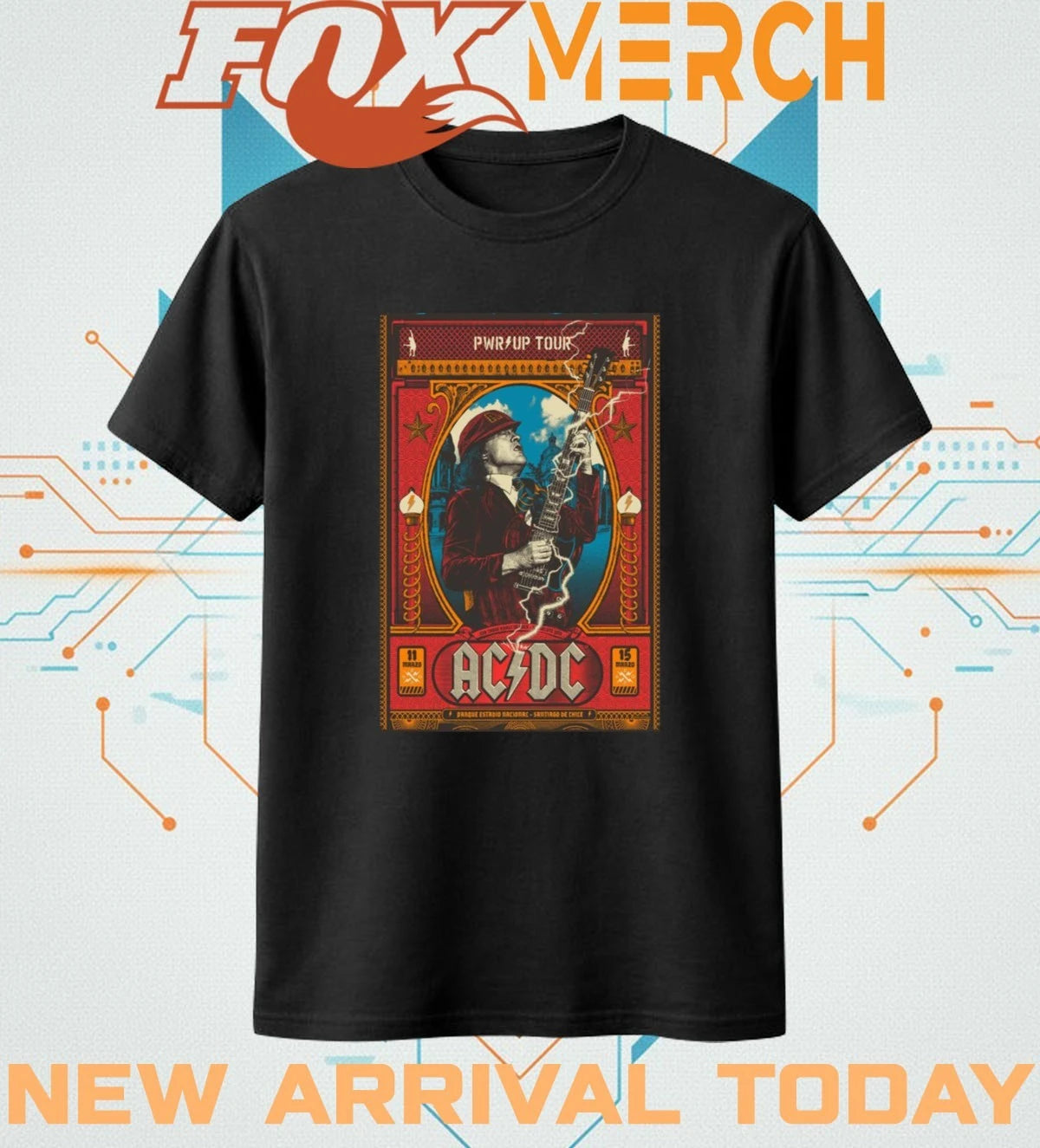 AC DC Parque Estadio Nacional Chile mar 11-15 2026 poster t-shirt
