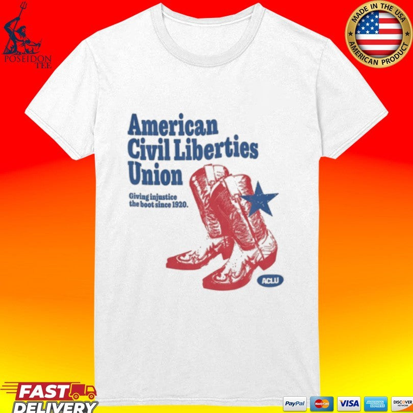 Aclu American Civil Liberties Union Cowboy Boot T-shirt
