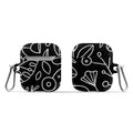 Black and White Plant Pattern AirPod Case
