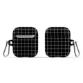 Black and White White Line Grid Design AirPod Case