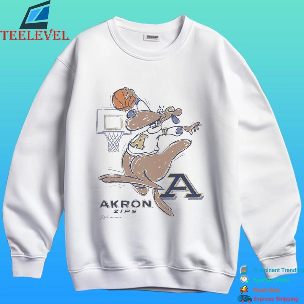 Akron Zip Cartoon Basketball Shirt