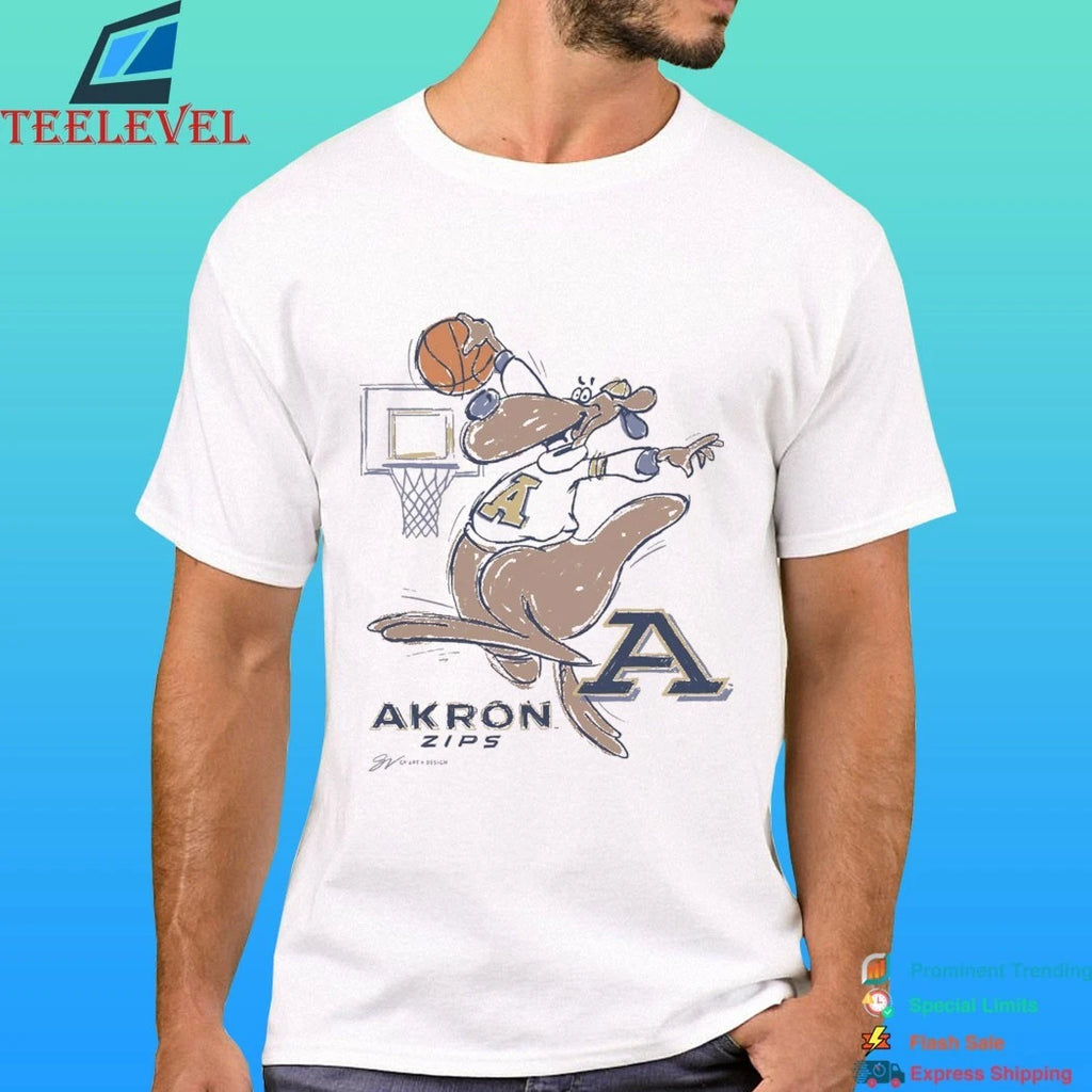 Akron Zip Cartoon Basketball Shirt