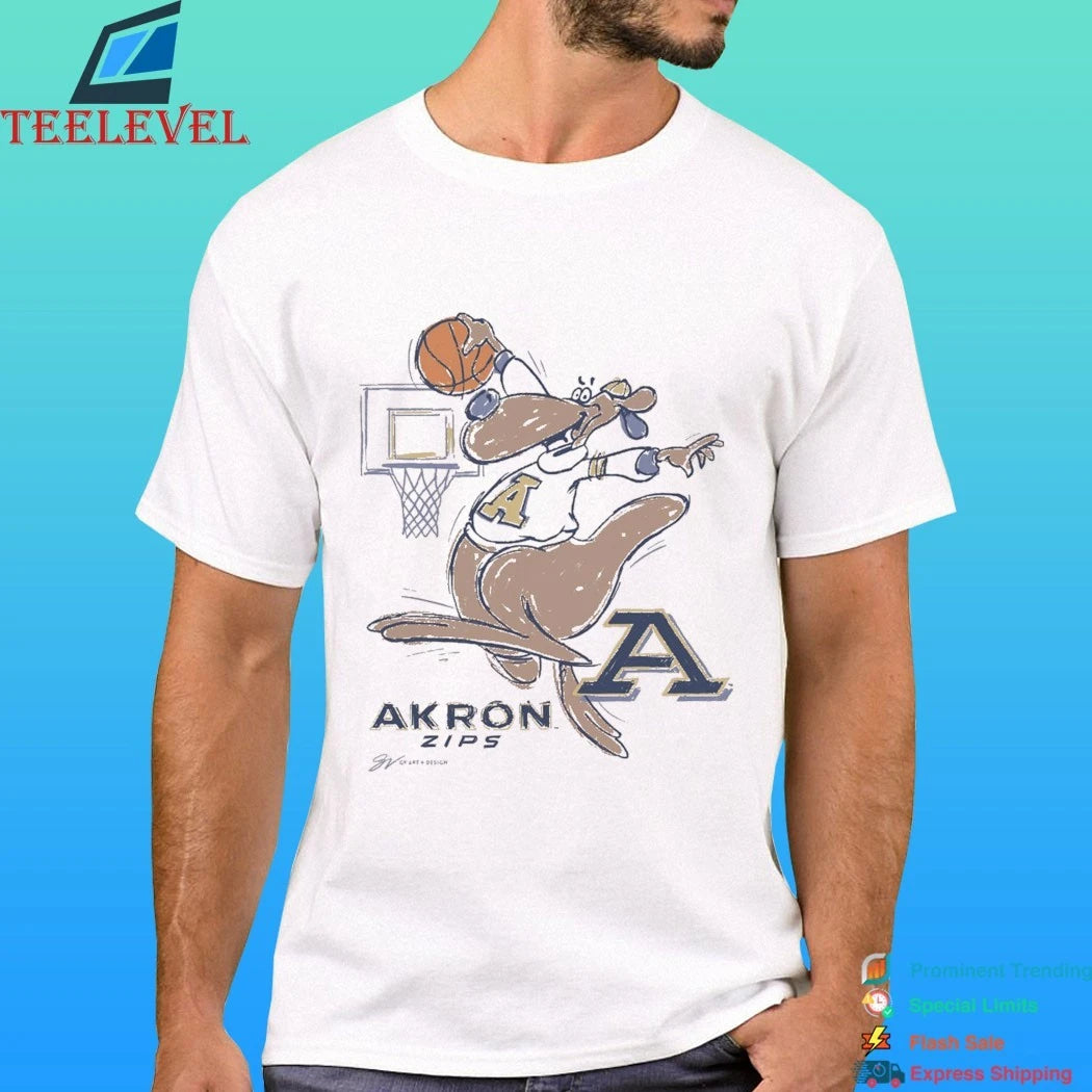 Akron Zip Cartoon Basketball Shirt