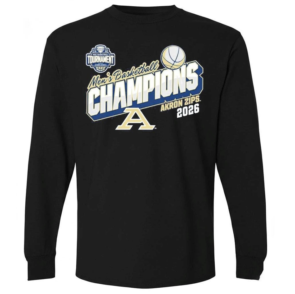 Akron Zips MAC Mens Basketball Tournament Champions 2026 Navy Shirt
