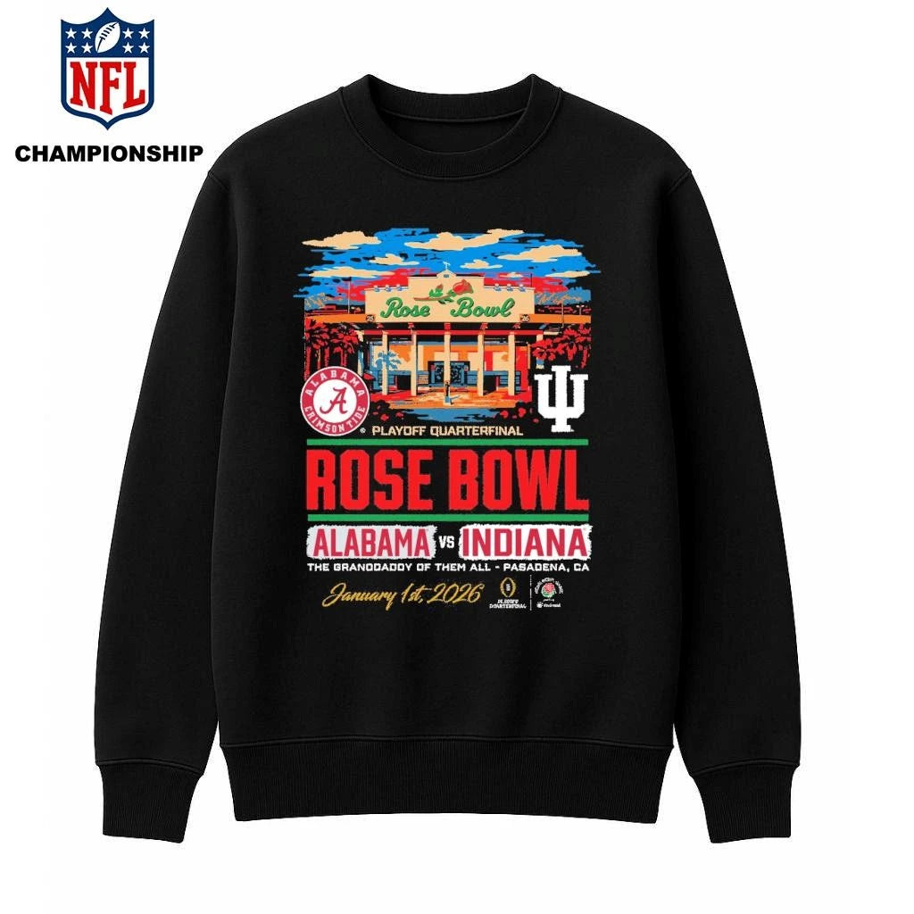 Alabama vs Indiana CFP ’26 Rose Bowl stadium Shirt