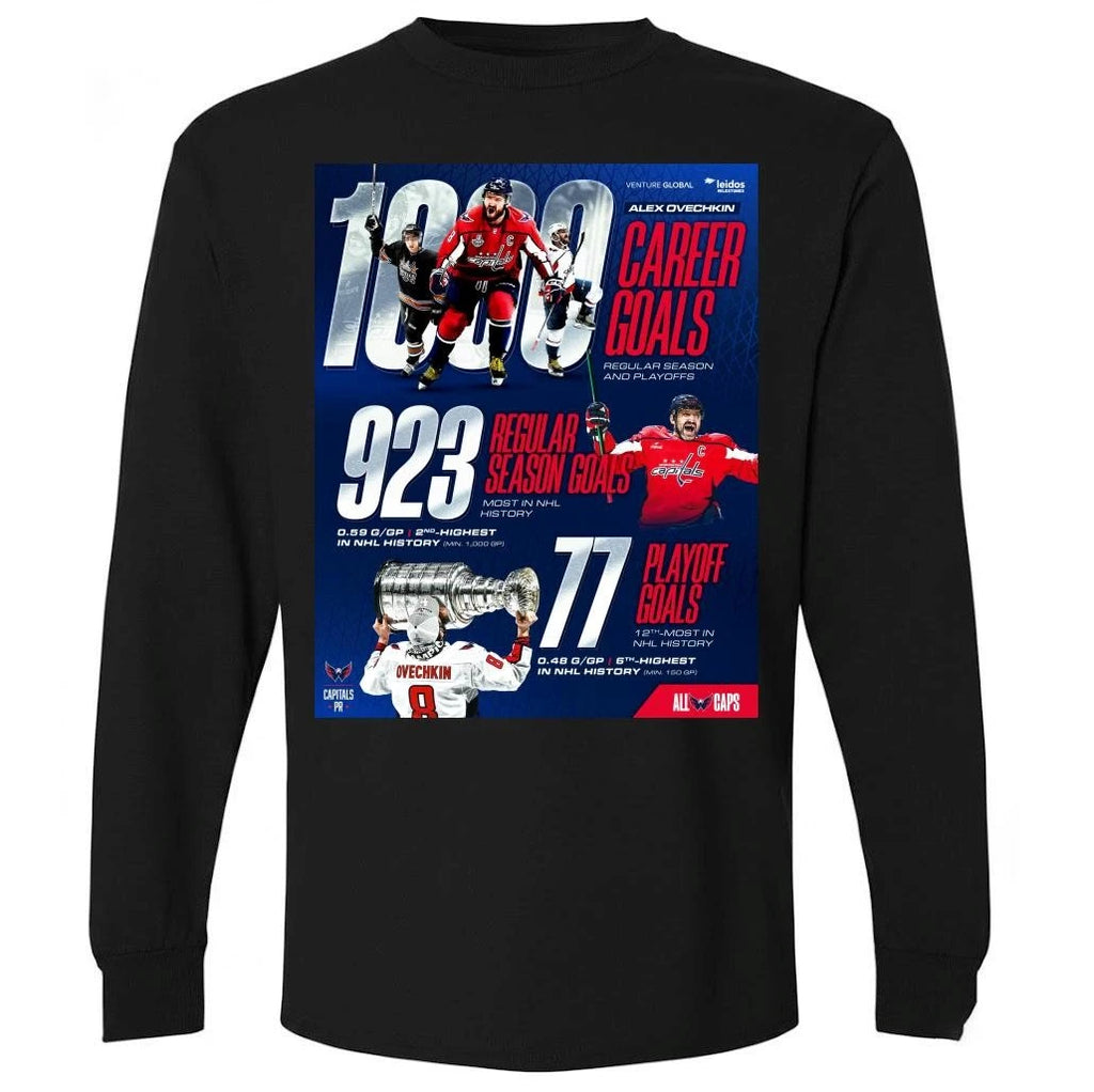 Alex Ovechkin Becomes 2nd NHL Player With 1000 Career Goals Regular-season And Playoffs Combined Shirt