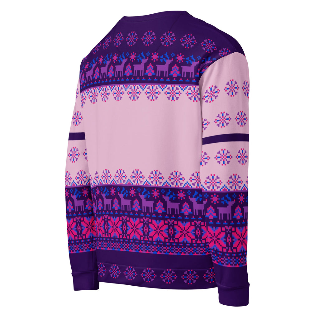 Merry Queermas Bisexual Pride Ugly Christmas Sweater