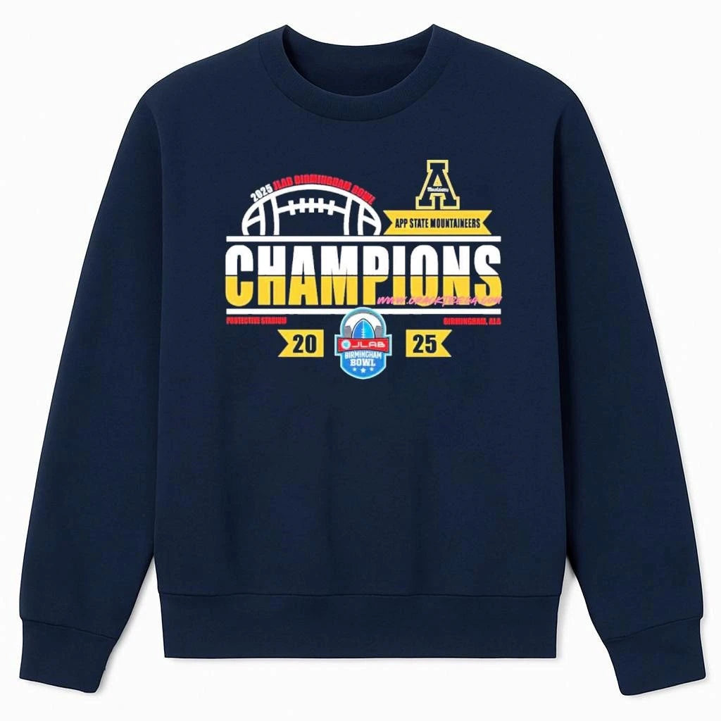 App State Mountaineers Football 2025 JLab Birmingham Bowl Locker Room Shirt