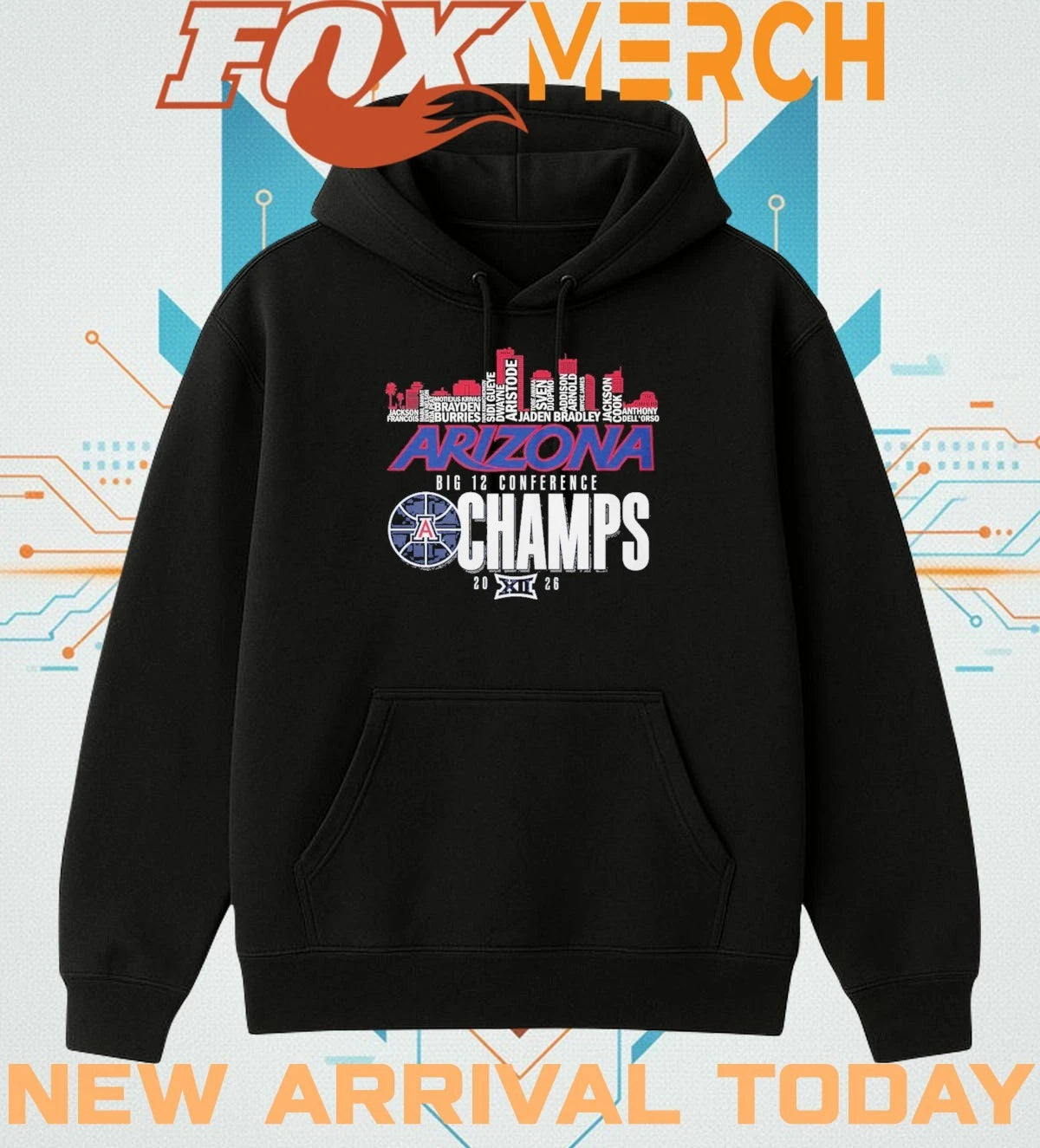 Arizona Wildcats 2026 Big 12 Conference Champs city skyline t-shirt