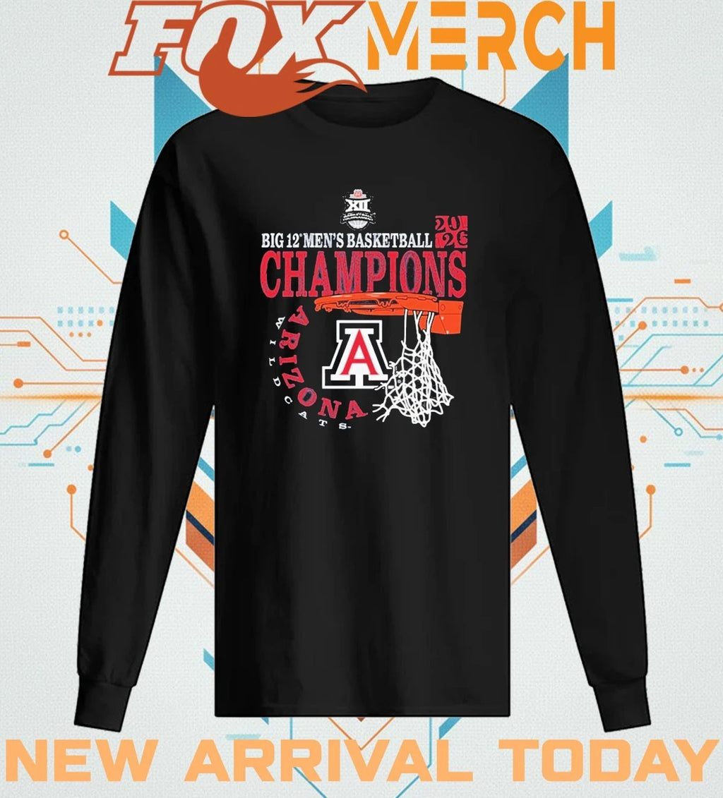 Arizona Wildcats 2026 Big 12 Men’s Basketball Conference Tournament Champions t-shirt