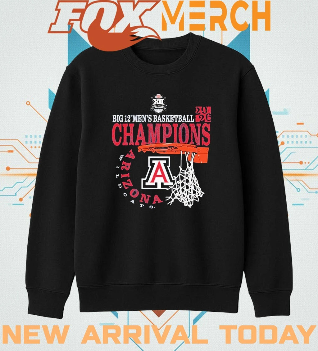 Arizona Wildcats 2026 Big 12 Men’s Basketball Conference Tournament Champions t-shirt
