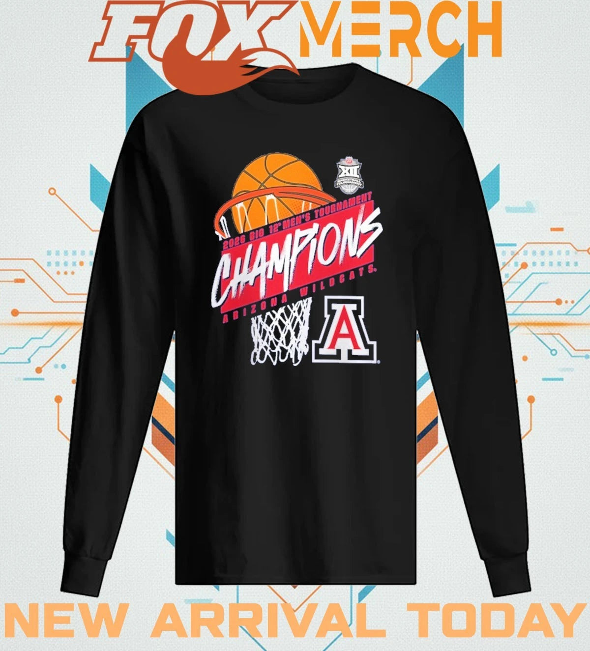 Arizona Wildcats 2026 Big 12 Men’s Basketball Tournament Champions t-shirt