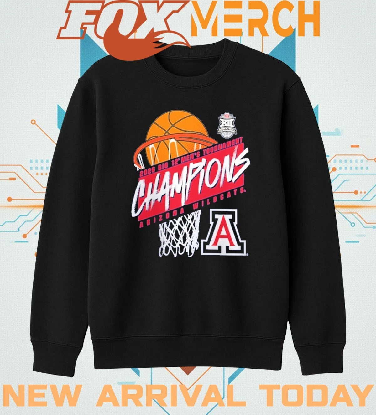 Arizona Wildcats 2026 Big 12 Men’s Basketball Tournament Champions t-shirt