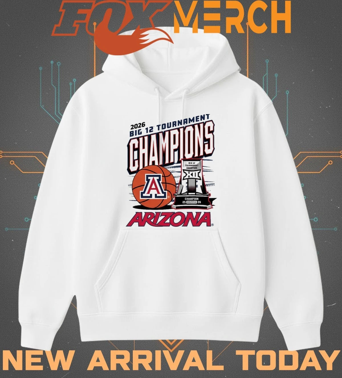 Arizona Wildcats 2026 Big 12 Men’s Basketball Tournament Championship Trophy t-shirt