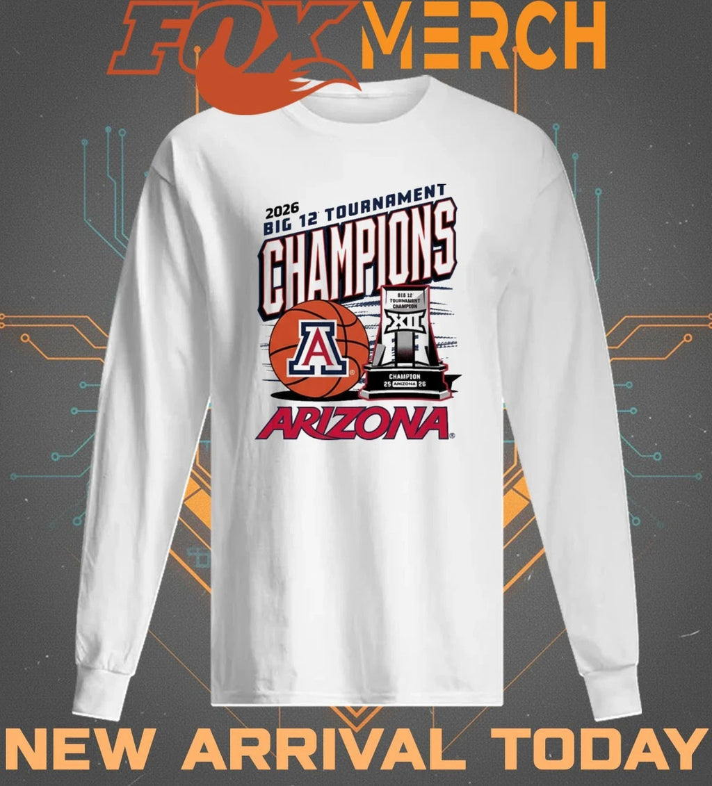 Arizona Wildcats 2026 Big 12 Men’s Basketball Tournament Championship Trophy t-shirt