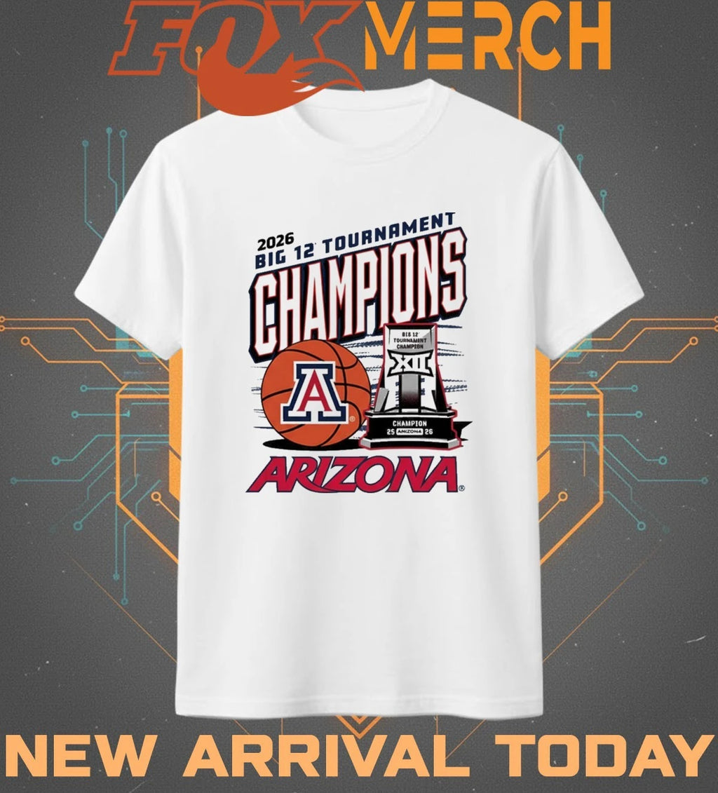Arizona Wildcats 2026 Big 12 Men’s Basketball Tournament Championship Trophy t-shirt