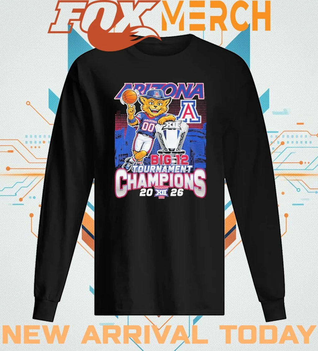 Arizona Wildcats 2026 Big 12 Tournament Champions mascot t-shirt