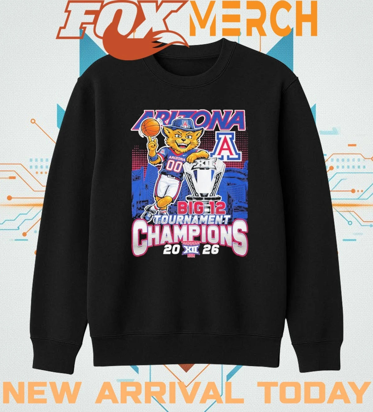 Arizona Wildcats 2026 Big 12 Tournament Champions mascot t-shirt