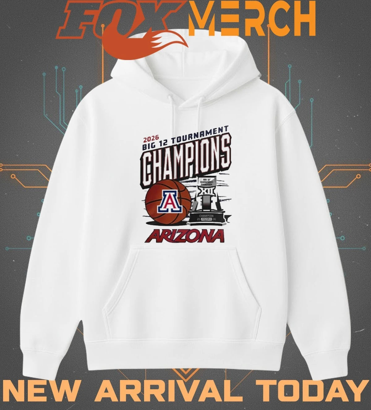 Arizona Wildcats 2026 Big 12 Tournament Champions trophy t-shirt