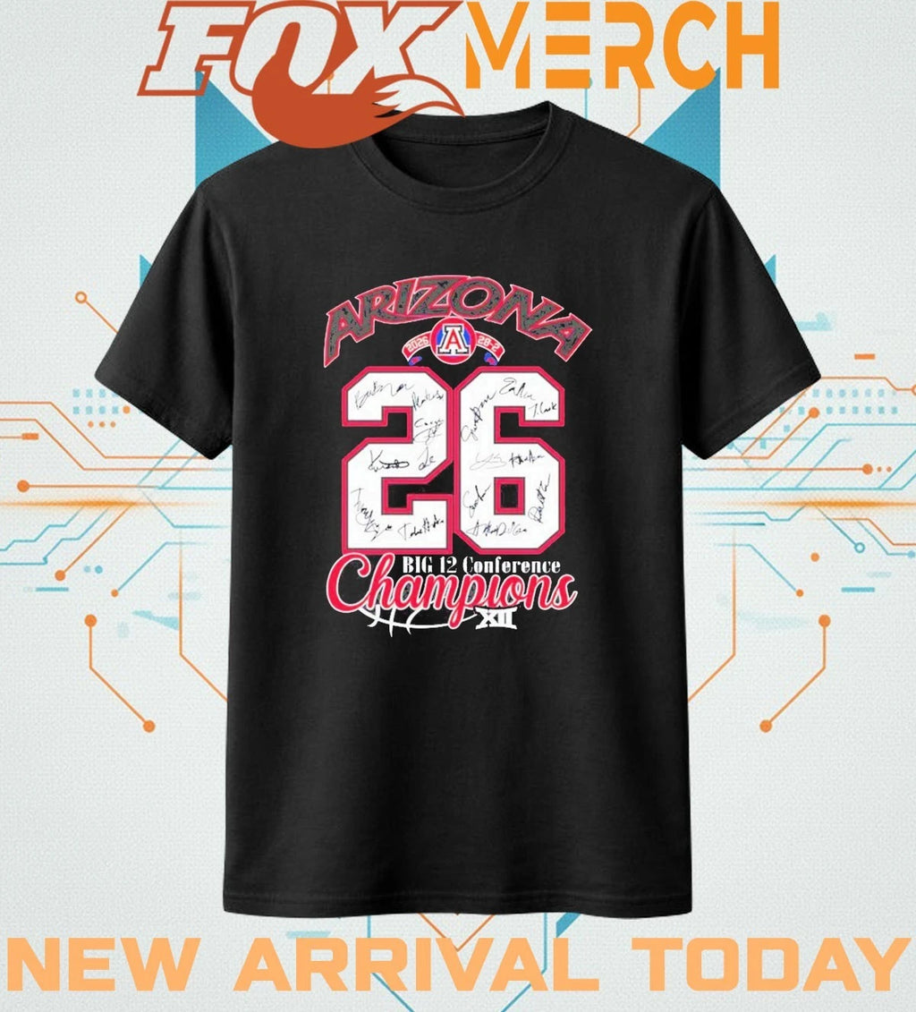 Arizona Wildcats BIG 12 Conference Champions signatures t-shirt