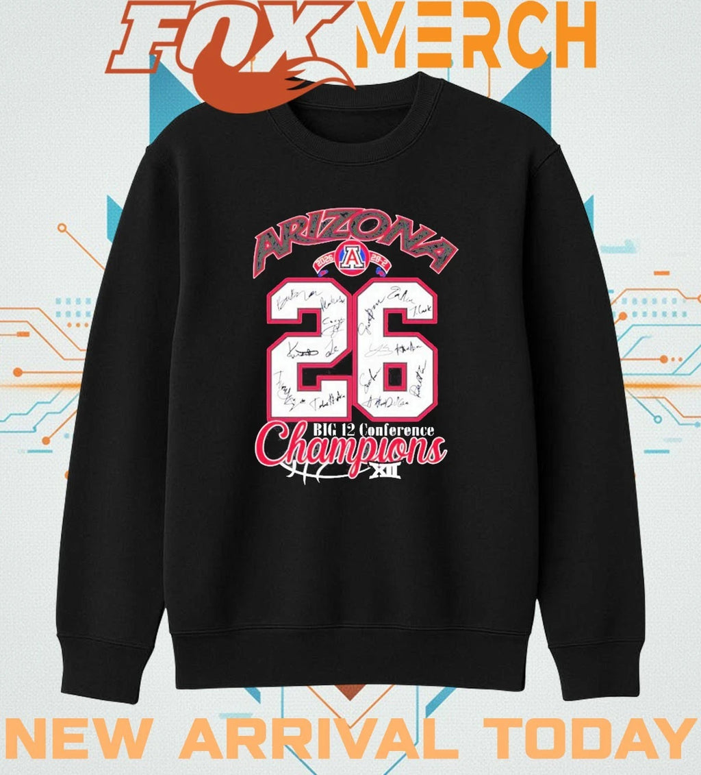 Arizona Wildcats BIG 12 Conference Champions signatures t-shirt