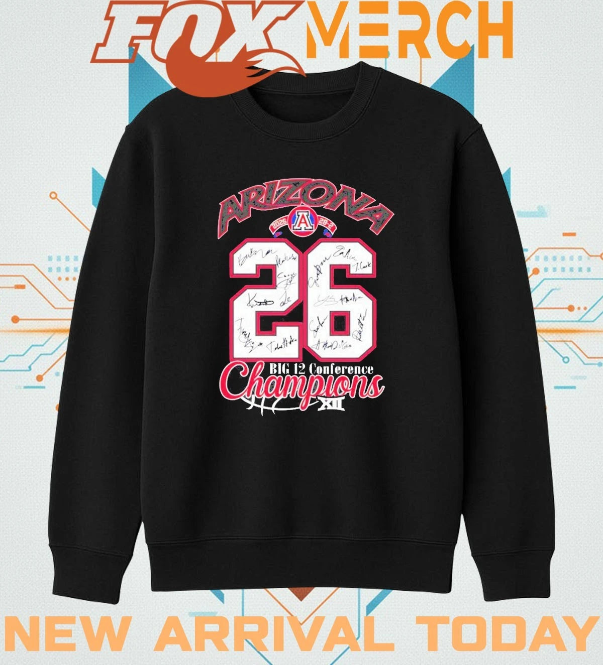 Arizona Wildcats BIG 12 Conference Champions signatures t-shirt