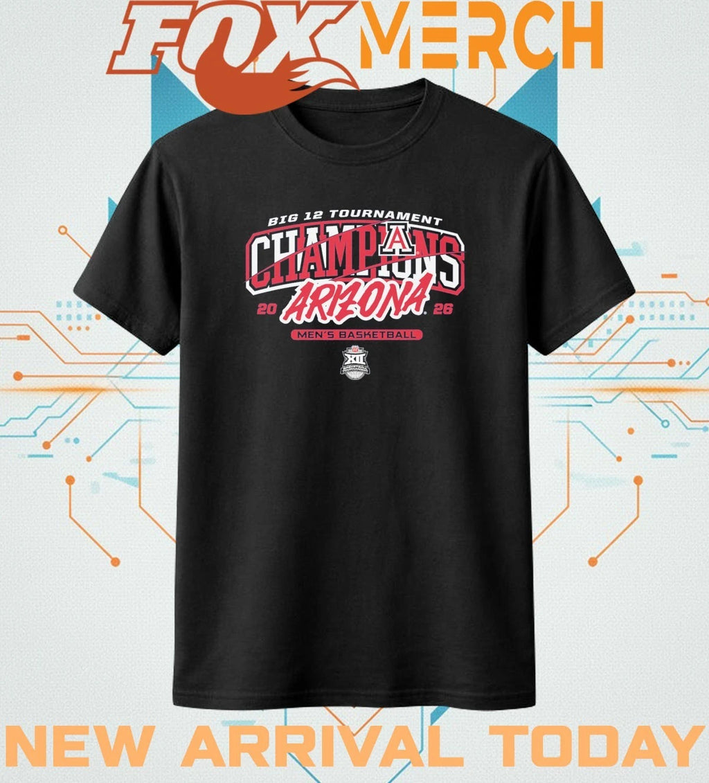 Arizona Wildcats Men’s Basketball 2026 Big 12 Tournament Champions t-shirt