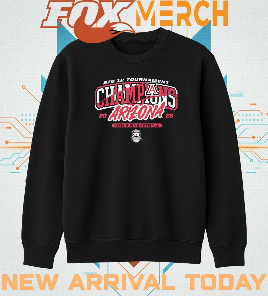 Arizona Wildcats Men’s Basketball 2026 Big 12 Tournament Champions t-shirt