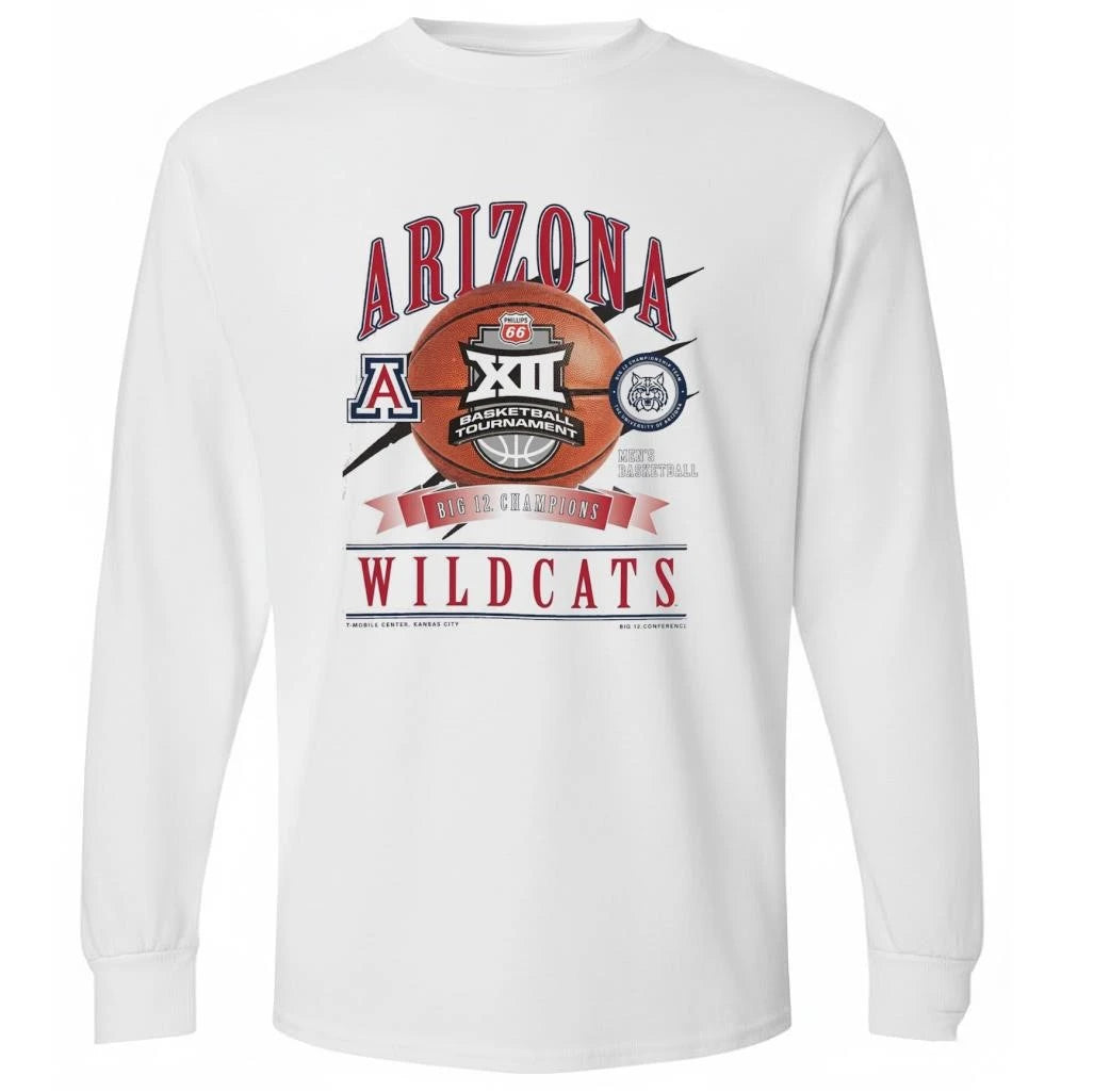 Arizona Wildcats Men’s Basketball Philips 66 2026 Big 12 Tournament Champions New Era Locker Room Shirt