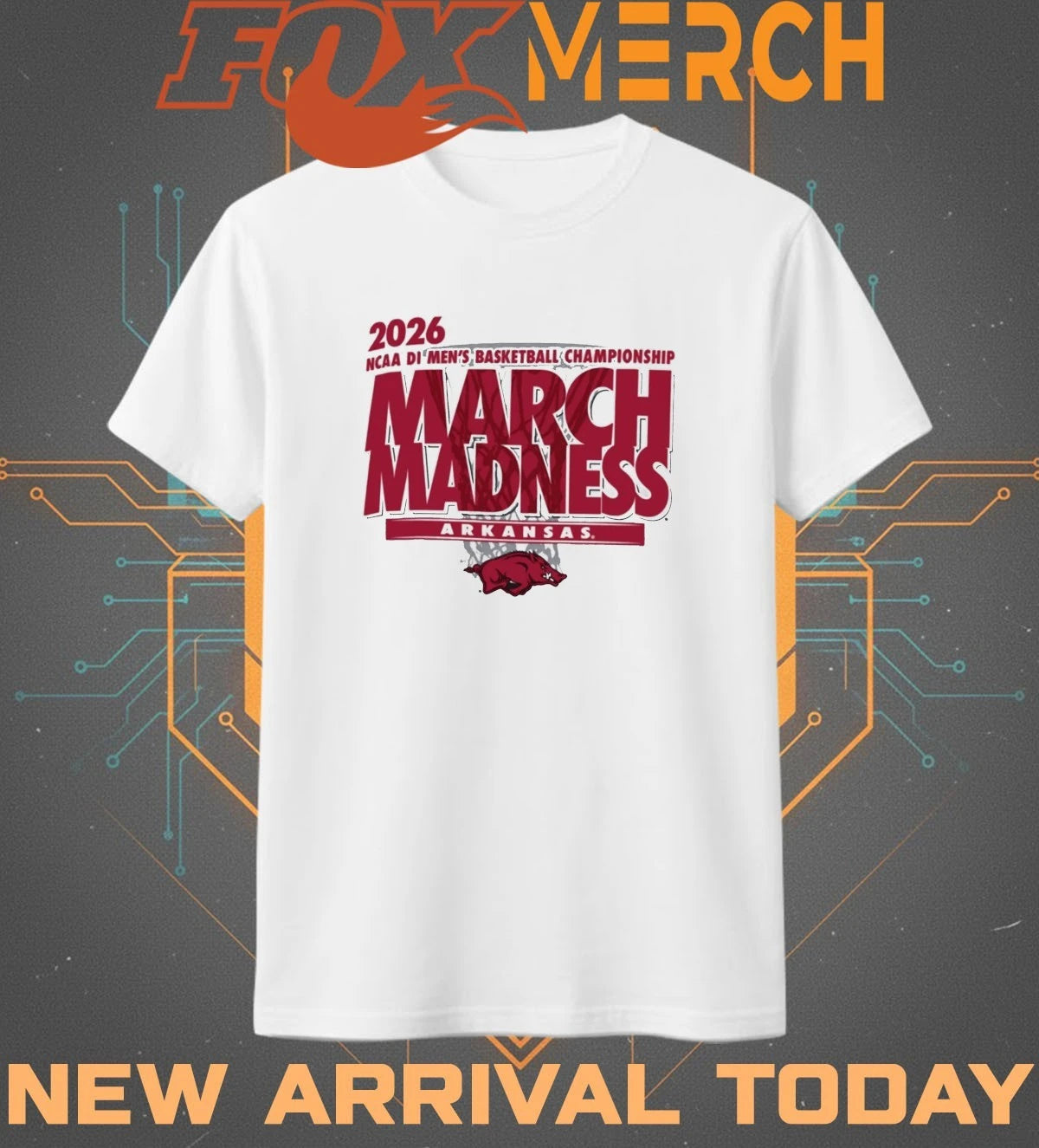 Arkansas Razorbacks 2026 NCAA DI Men’s Basketball Championship March Madness t-shirt
