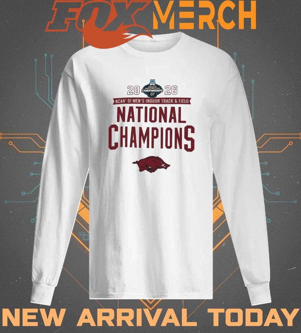 Arkansas Razorbacks 2026 NCAA Men’s Indoor Track &amp; Field National Champions t-shirt